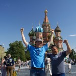 Zach and Vlad in front of Saint Basil's Cathedral