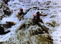 Early rafting on the Argut River in Siberia